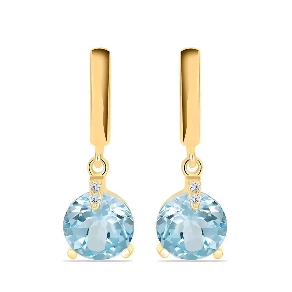 BUY SKY BLUE TOPAZ GEMSTONE EARRING IN 14K GOLD 